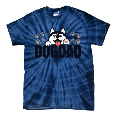 Dog Dad Husky Lovers For Men Huskies Funny Husky Tie-Dye T-Shirt