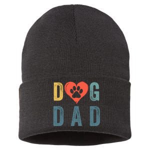 Dog Dad Happy FatherS Day Puppy Dad Dog Daddy Loving Dad Dog Parent Dog Lover Sustainable Knit Beanie