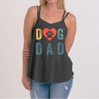 Dog Dad Happy FatherS Day Puppy Dad Dog Daddy Loving Dad Dog Parent Dog Lover Women's Strappy Tank