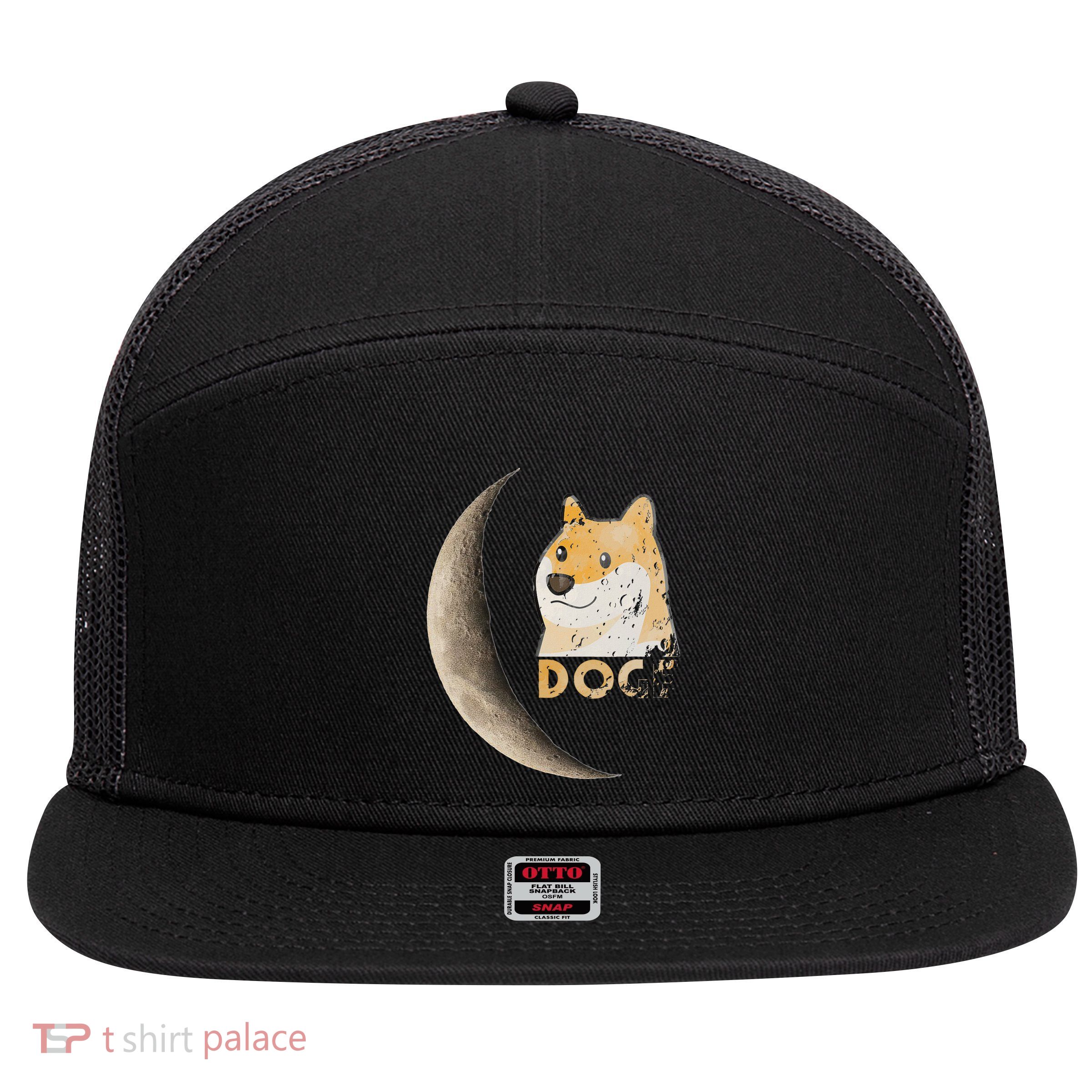 Dogecoin Doge Hodler Trader Dogecoin Moon 7 Panel Mesh Trucker Snapback Hat