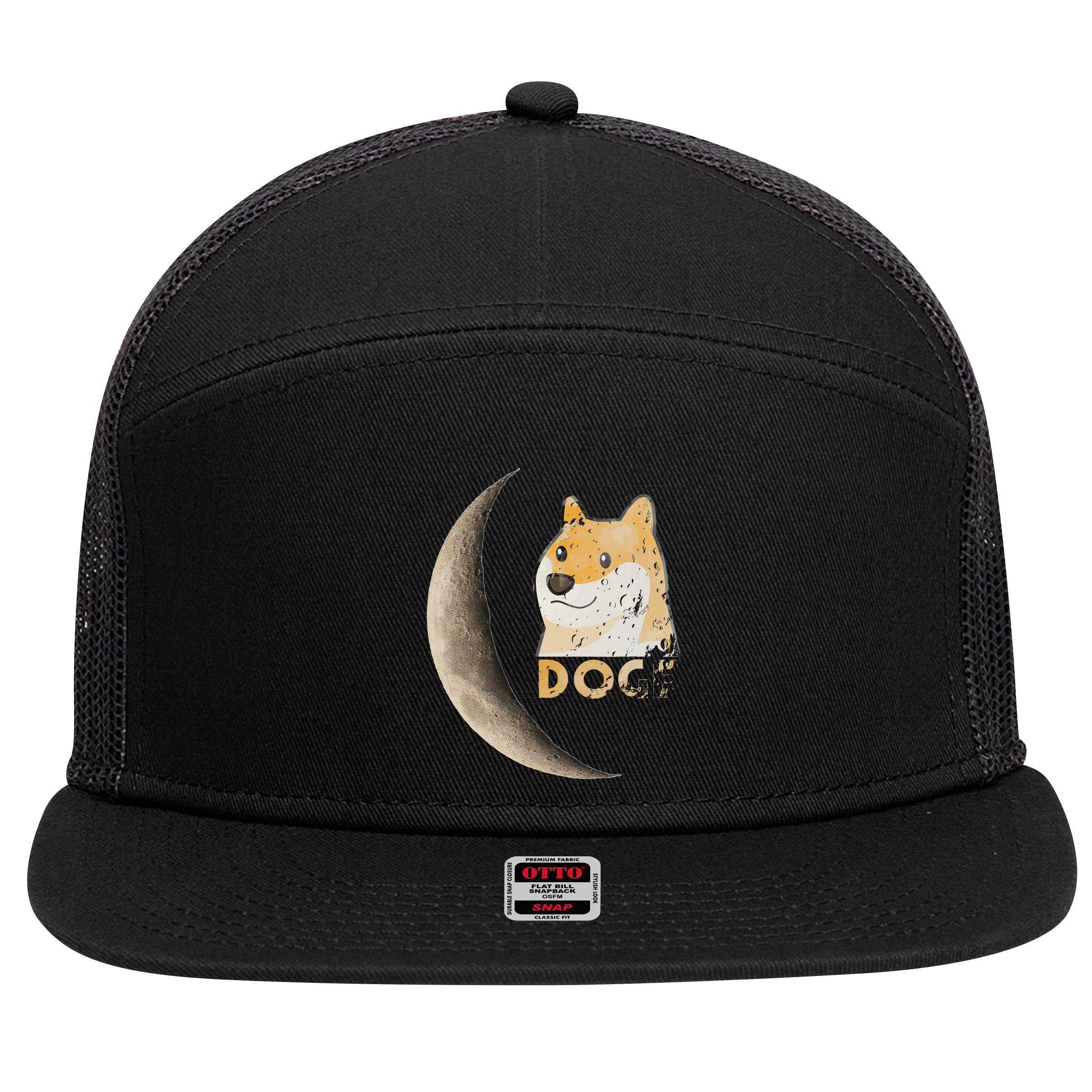 Dogecoin Doge Hodler Trader Dogecoin Moon 7 Panel Mesh Trucker Snapback Hat