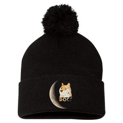 Dogecoin Doge Hodler Trader Dogecoin Moon Pom Pom 12in Knit Beanie