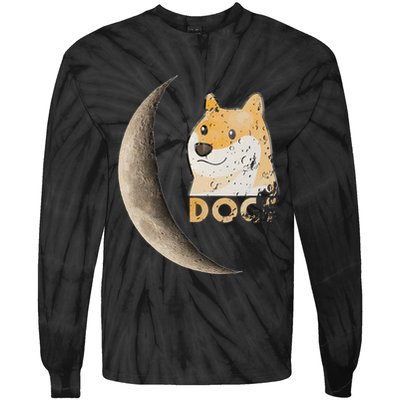 Dogecoin Doge Hodler Trader Dogecoin Moon Tie-Dye Long Sleeve Shirt