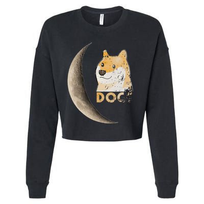 Dogecoin Doge Hodler Trader Dogecoin Moon Cropped Pullover Crew