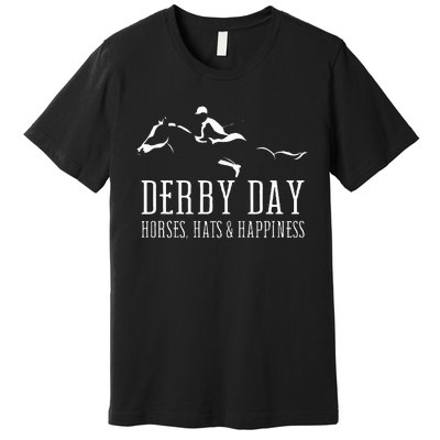 Derby Day Horse Silks And Hats Jockey Kentucky Horse Racing Premium T-Shirt