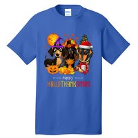 Dachshund Dog Halloween Merry Christmas Happy Hallothanksmas Tall T-Shirt