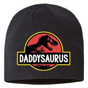 Daddysaurus Dad Husband Fathers Day Gift Matching Dinosaur Sustainable Beanie