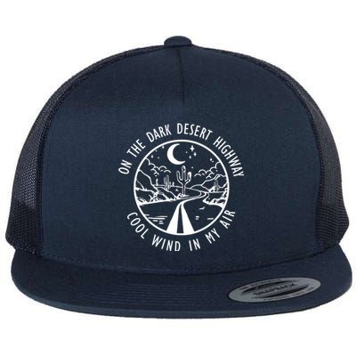 Dark Desert Highway Cool Wind In My Hair Adventure Flat Bill Trucker Hat