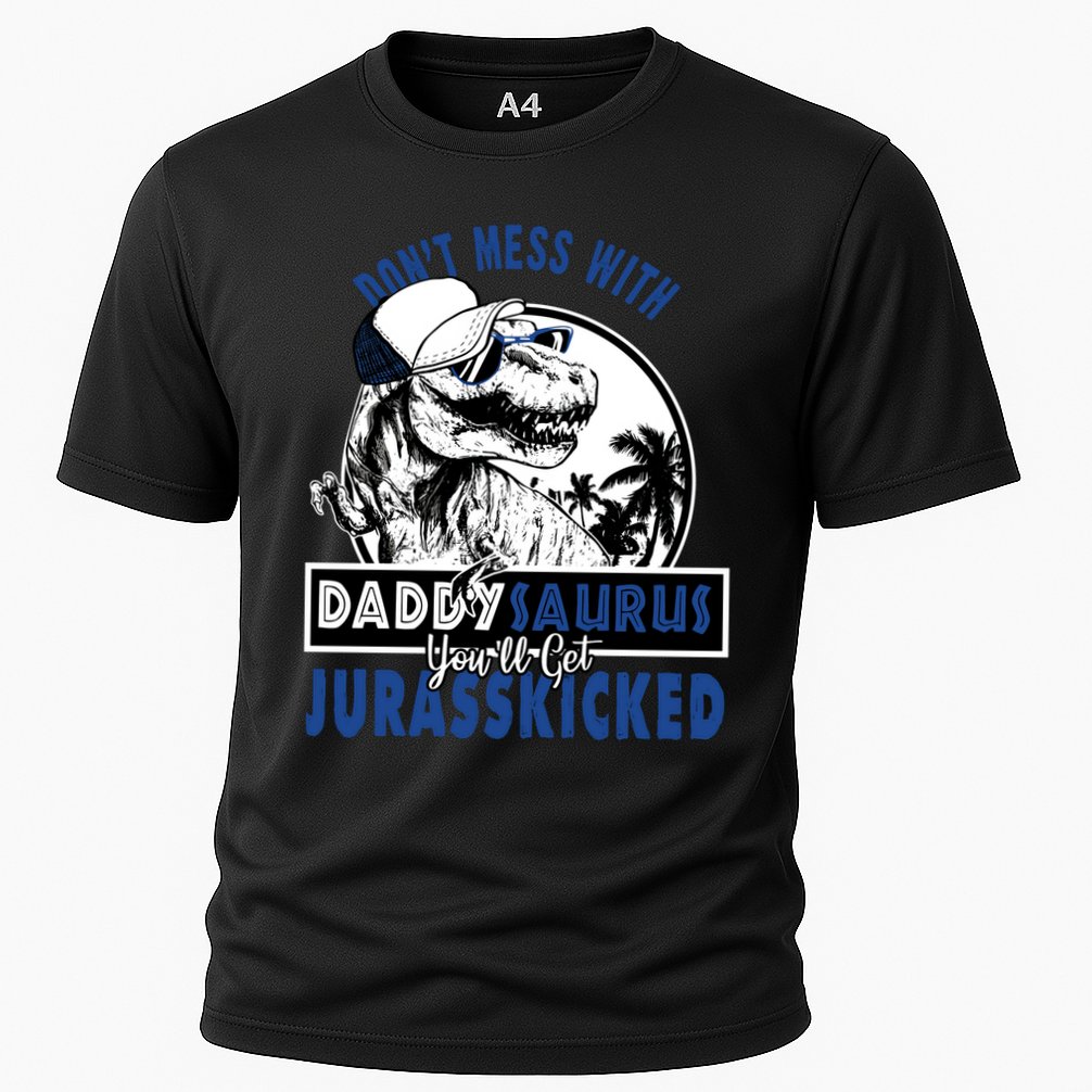 Daddysaurus Dad Husband Father's Day Gift Matching Dinosaur  Cooling Performance Crew T-Shirt