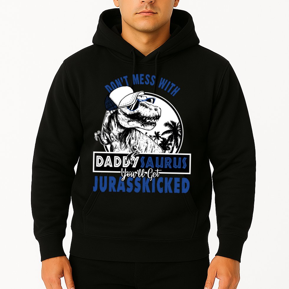 Daddysaurus Dad Husband Father's Day Gift Matching Dinosaur  Hoodie