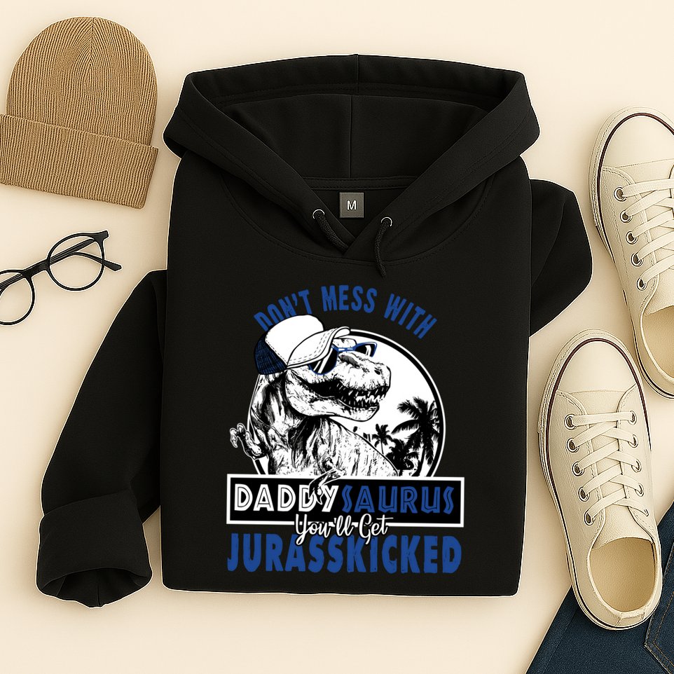 Daddysaurus Dad Husband Father's Day Gift Matching Dinosaur  Hoodie