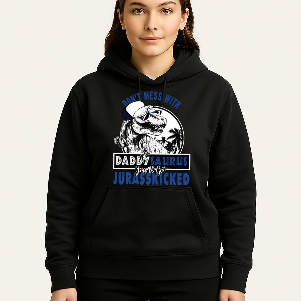 Daddysaurus Dad Husband Father's Day Gift Matching Dinosaur  Hoodie