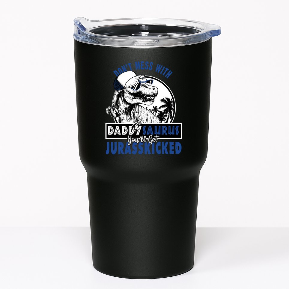 Daddysaurus Dad Husband Father's Day Gift Matching Dinosaur  Tumbler