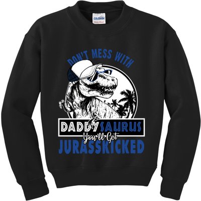 Daddysaurus Dad Husband Father's Day Gift Matching Dinosaur  Kids Sweatshirt