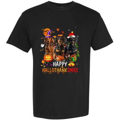 Dachshund Dog Holiday Festive Season Celebration Garment-Dyed Heavyweight T-Shirt