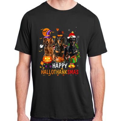 Dachshund Dog Holiday Festive Season Celebration Adult ChromaSoft Performance T-Shirt