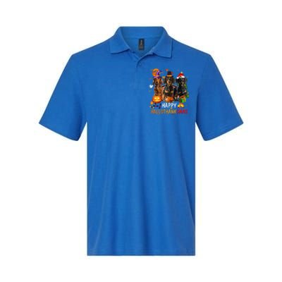 Dachshund Dog Holiday Festive Season Celebration Softstyle Adult Sport Polo