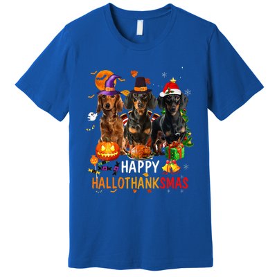 Dachshund Dog Holiday Festive Season Celebration Premium T-Shirt