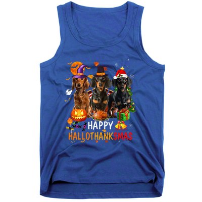 Dachshund Dog Holiday Festive Season Celebration Tank Top