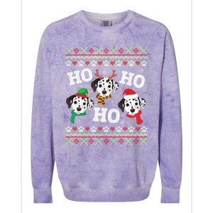 Dalmatian Dog Ho Ho Ho Merry Christmas Dad Mom Ugly Sweater Gift Colorblast Crewneck Sweatshirt