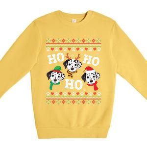 Dalmatian Dog Ho Ho Ho Merry Christmas Dad Mom Ugly Sweater Gift Premium Crewneck Sweatshirt