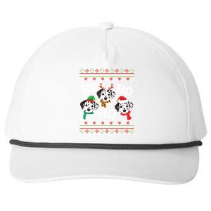 Dalmatian Dog Ho Ho Ho Merry Christmas Dad Mom Ugly Sweater Gift Snapback Five-Panel Rope Hat