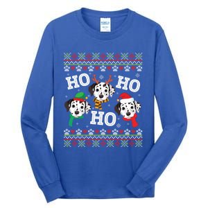 Dalmatian Dog Ho Ho Ho Merry Christmas Dad Mom Ugly Sweater Gift Tall Long Sleeve T-Shirt