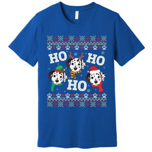 Dalmatian Dog Ho Ho Ho Merry Christmas Dad Mom Ugly Sweater Gift Premium T-Shirt