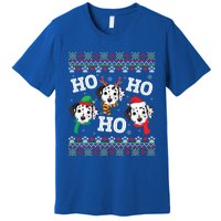 Dalmatian Dog Ho Ho Ho Merry Christmas Dad Mom Ugly Sweater Gift Premium T-Shirt