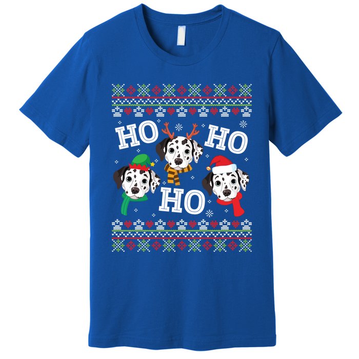 Dalmatian Dog Ho Ho Ho Merry Christmas Dad Mom Ugly Sweater Gift Premium T-Shirt