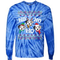 Dalmatian Dog Ho Ho Ho Merry Christmas Dad Mom Ugly Sweater Gift Tie-Dye Long Sleeve Shirt