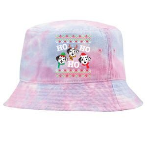 Dalmatian Dog Ho Ho Ho Merry Christmas Dad Mom Ugly Sweater Gift Tie-Dyed Bucket Hat