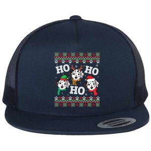 Dalmatian Dog Ho Ho Ho Merry Christmas Dad Mom Ugly Sweater Gift Flat Bill Trucker Hat