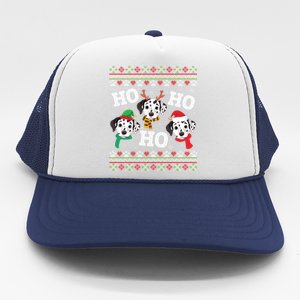 Dalmatian Dog Ho Ho Ho Merry Christmas Dad Mom Ugly Sweater Gift Trucker Hat