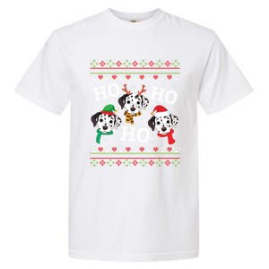 Dalmatian Dog Ho Ho Ho Merry Christmas Dad Mom Ugly Sweater Gift Garment-Dyed Heavyweight T-Shirt