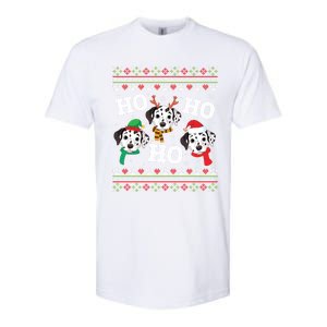 Dalmatian Dog Ho Ho Ho Merry Christmas Dad Mom Ugly Sweater Gift Softstyle CVC T-Shirt