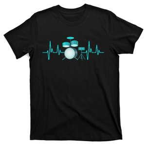 Drummer Drums Heartbeat Drumstick Drumset Music Lover T-Shirt