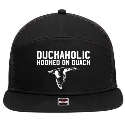 Duckaholic Duck Hunting Themed Duck Lovers 7 Panel Mesh Trucker Snapback Hat