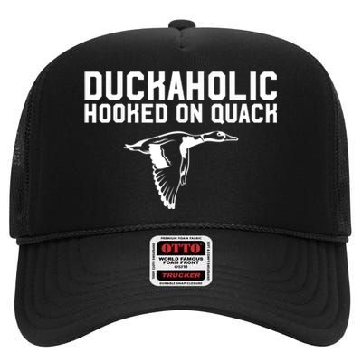 Duckaholic Duck Hunting Themed Duck Lovers High Crown Mesh Back Trucker Hat