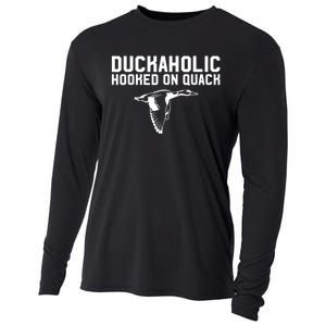 Duckaholic Duck Hunting Themed Duck Lovers Cooling Performance Long Sleeve Crew