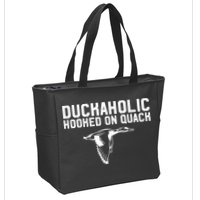 Duckaholic Duck Hunting Themed Duck Lovers Zip Tote Bag