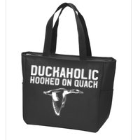 Duckaholic Duck Hunting Themed Duck Lovers Zip Tote Bag