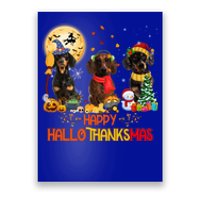 Dachshund Dog Halloween Thanksgiving Happy Hallothanksmas Gift Poster