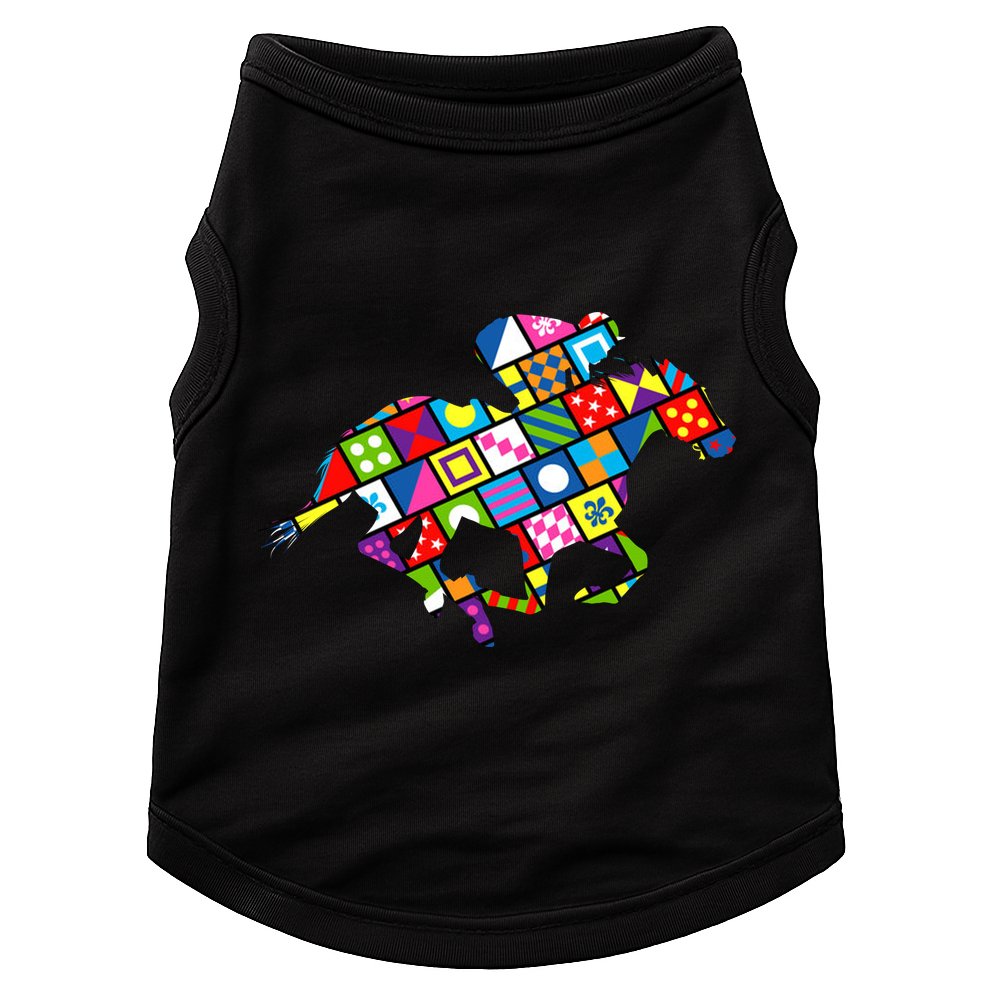 Derby Day Horse Lover Colorful Abstract Doggie Tank