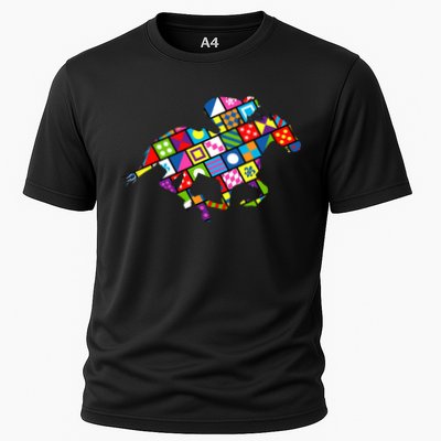 Derby Day Horse Lover Colorful Abstract Performance Shirt
