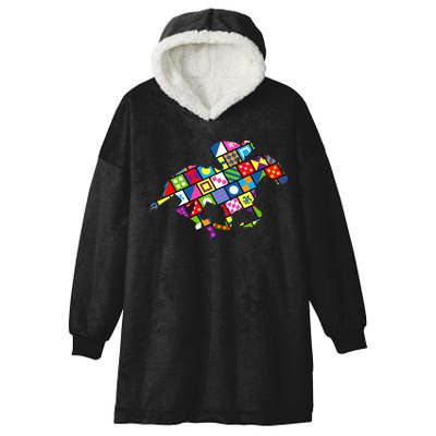 Derby Day Horse Lover Colorful Abstract Hooded Wearable Blanket