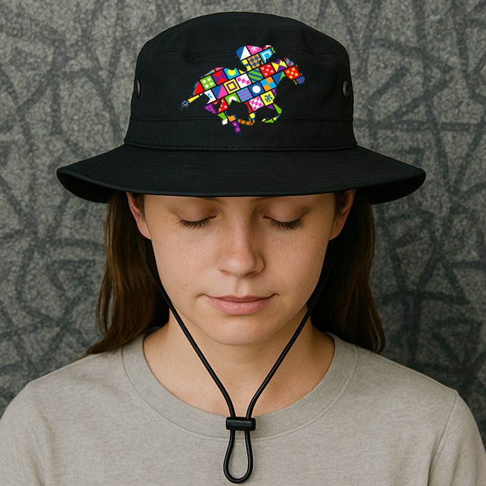 Derby Day Horse Lover Colorful Abstract Bucket Hat