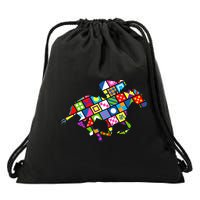 Derby Day Horse Lover Colorful Abstract Drawstring Bag
