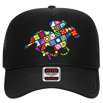 Derby Day Horse Lover Colorful Abstract Trucker Hat