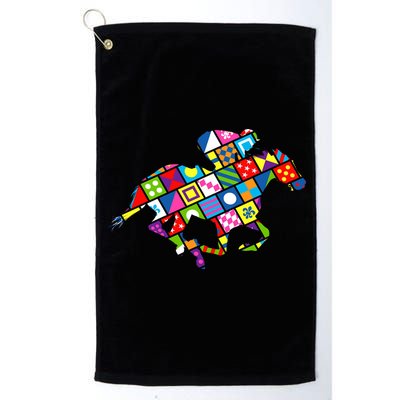 Derby Day Horse Lover Colorful Abstract Golf Towel